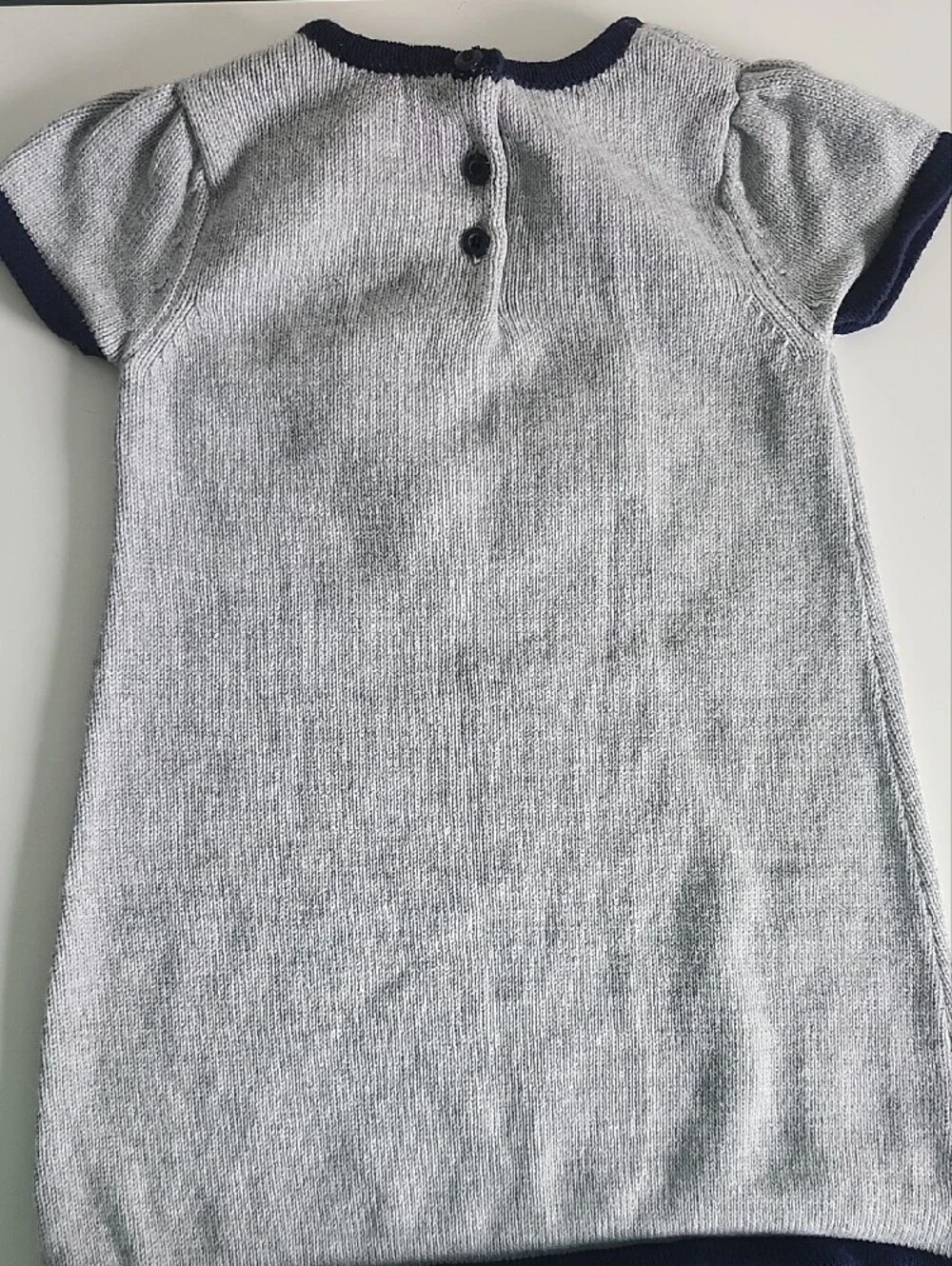 Gymboree Gray Knit Dress with Navy Scottie and Green Bow